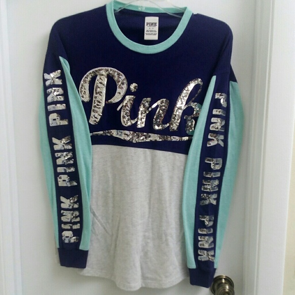 PINK Victoria's Secret Tops - Vs Pink bling long sleeve tee size small